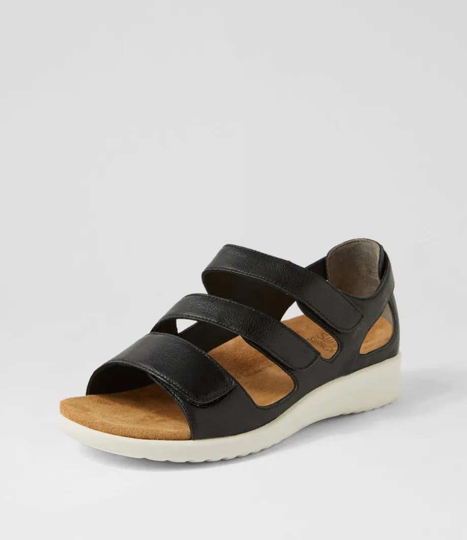 Bexleys Xw Black White Leather Sandals<ZIERA Best Sale