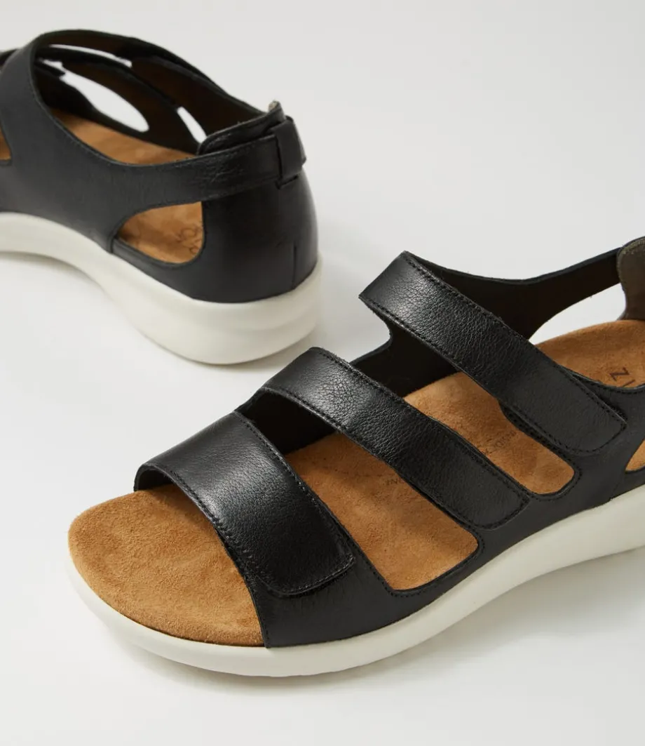 bexleys_xw_black_white_leather_sandals_4.webp Bexleys Xw Black White Leather Sandals<ZIERA Best Sale