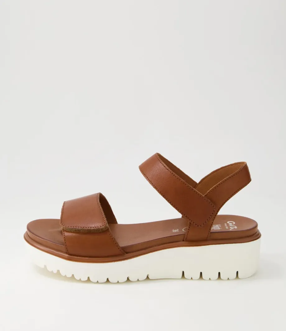 Bilbao 04 Cognac Tan Leather Sandals<ARA Cheap