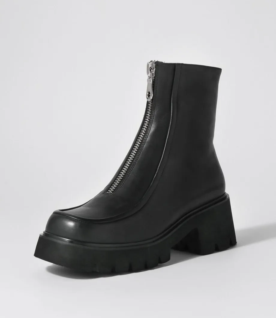 Bilbay Black Leather Ankle Boots<DJANGO & JULIETTE Best Sale