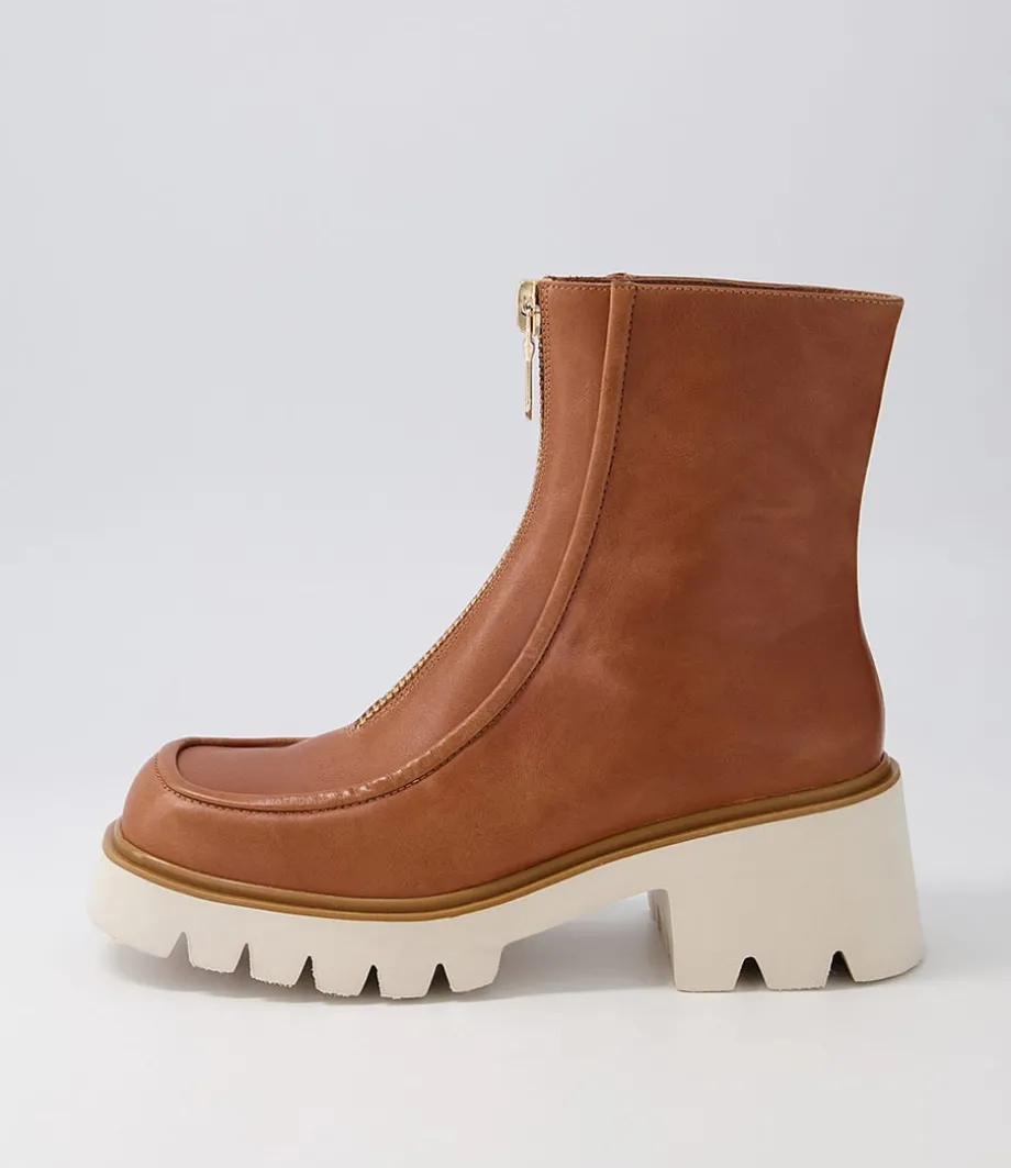 Bilbay Cognac Leather Ankle Boots<DJANGO & JULIETTE Best Sale