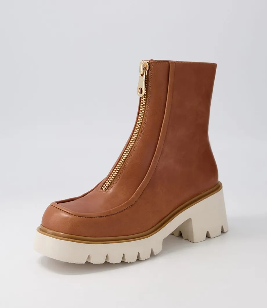 Bilbay Cognac Leather Ankle Boots<DJANGO & JULIETTE Best Sale