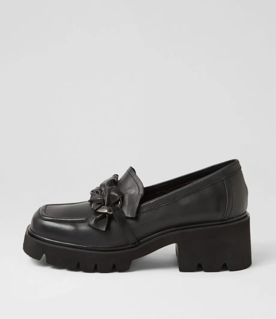 Bizmo Black Leather Heels<DJANGO & JULIETTE Outlet