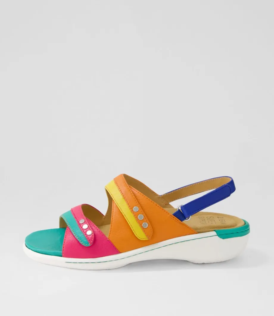 Bizzy W Bright Multi Leather Sandals<ZIERA Best