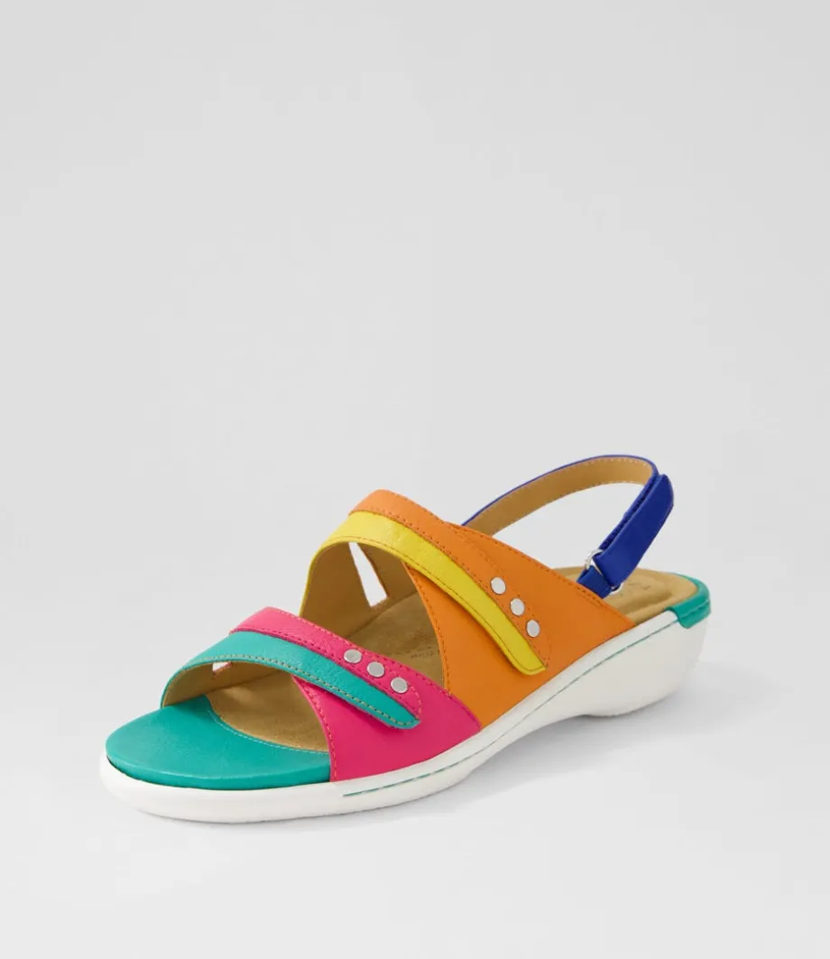 Bizzy W Bright Multi Leather Sandals<ZIERA Best
