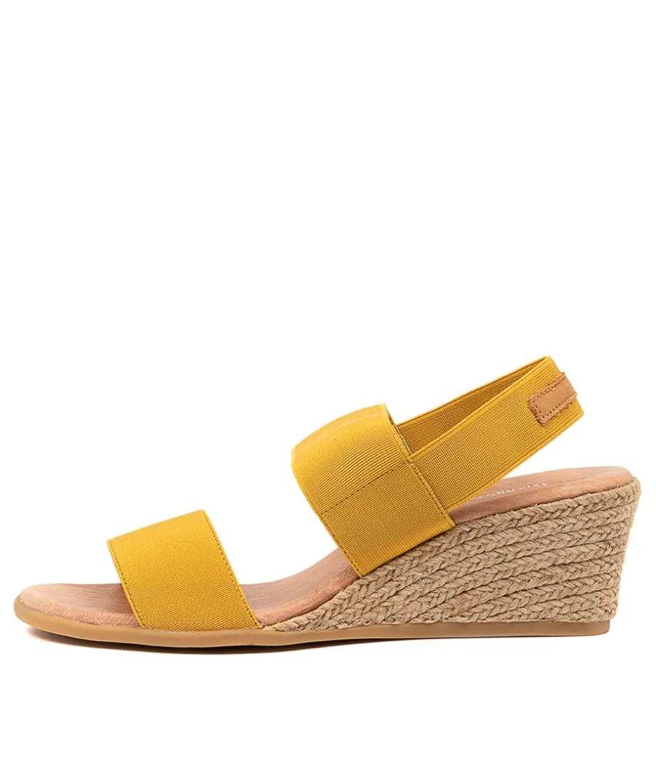 Bloomy Dj Yellow Tan Elastic Leather<DJANGO & JULIETTE Cheap