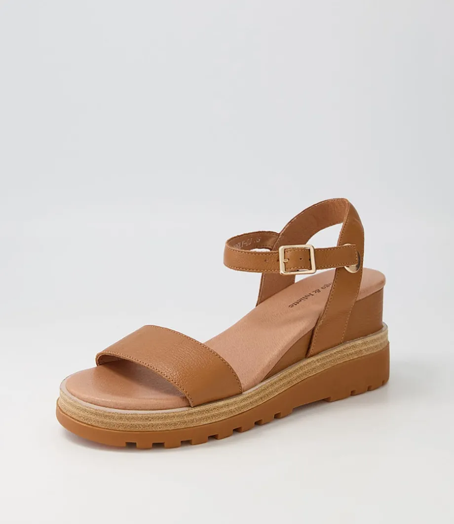 Boogly Dark Tan Leather Sandals<DJANGO & JULIETTE Online