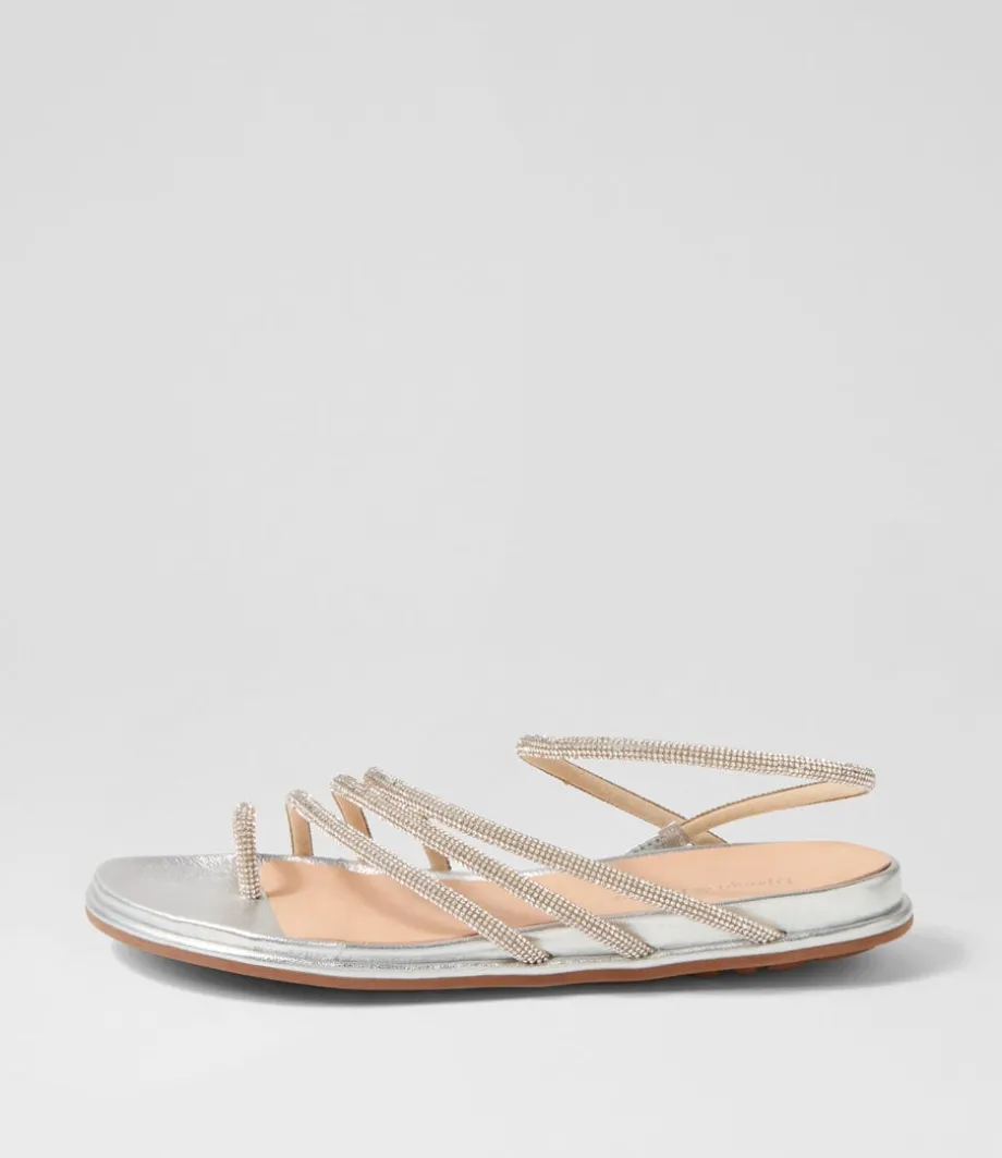 Boota Silver Jewel Fabric Sandals<DJANGO & JULIETTE New