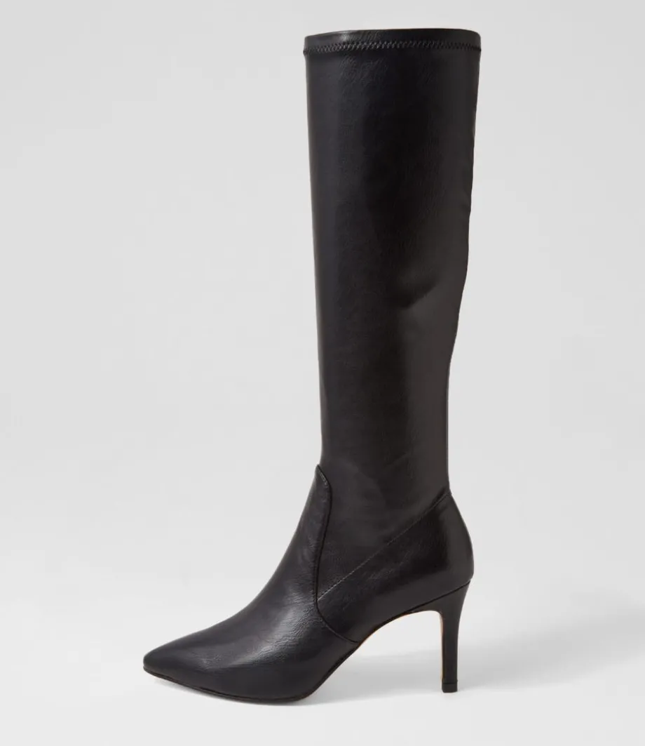 Boydy Black Stretch Smooth Knee High Boots<TOP END Cheap