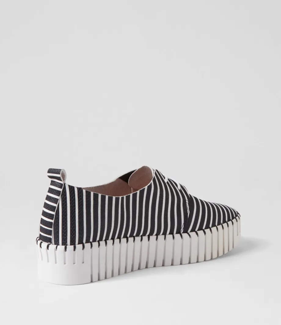brenda_black_white_stripe_leather_sneakers_2.webp Brenda Black White Stripe Leather Sneakers<DJANGO & JULIETTE Fashion