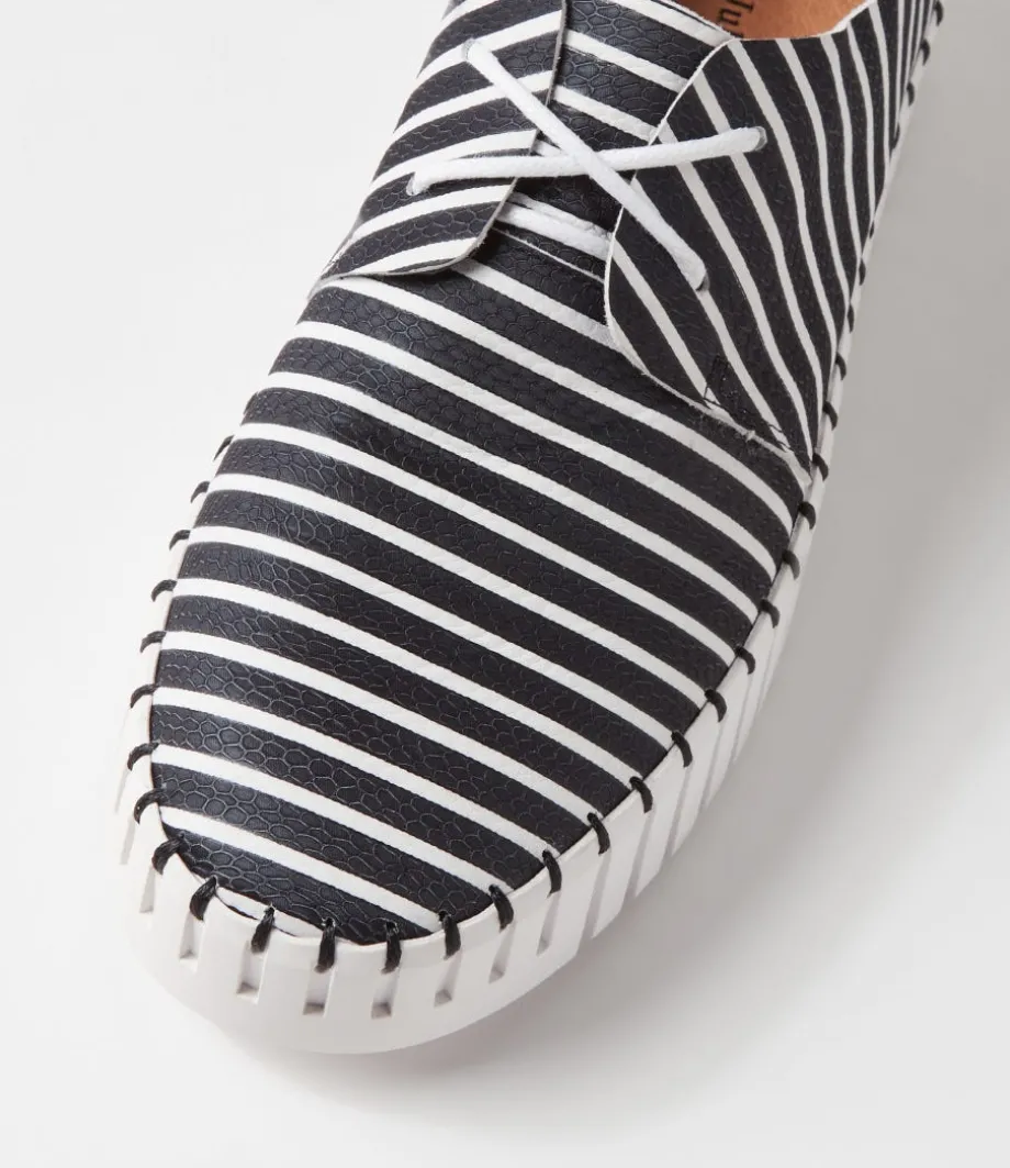 brenda_black_white_stripe_leather_sneakers_3.webp Brenda Black White Stripe Leather Sneakers<DJANGO & JULIETTE Fashion
