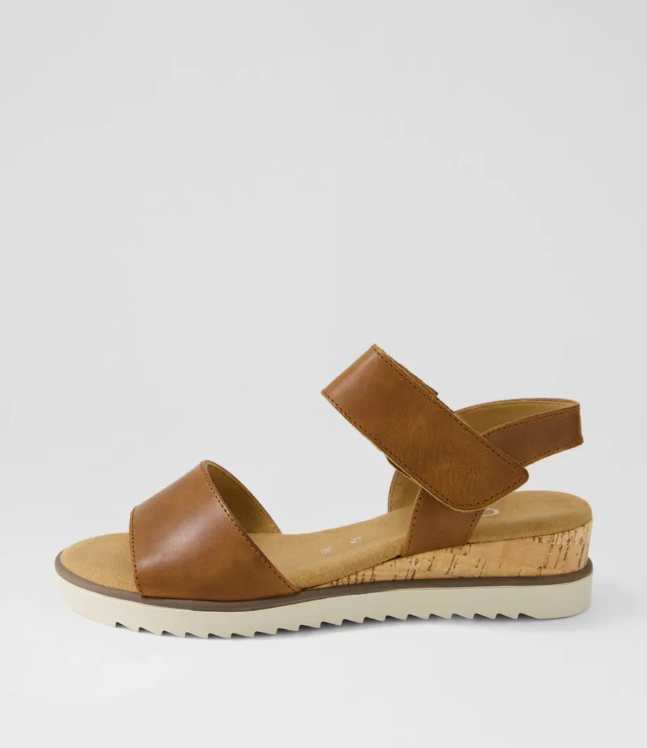Briva Camel Leather Sandals<GABOR Sale