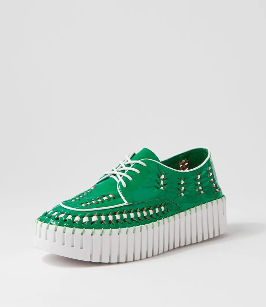 Brodies Emerald White Patent Leather Sneakers<DJANGO & JULIETTE Flash Sale