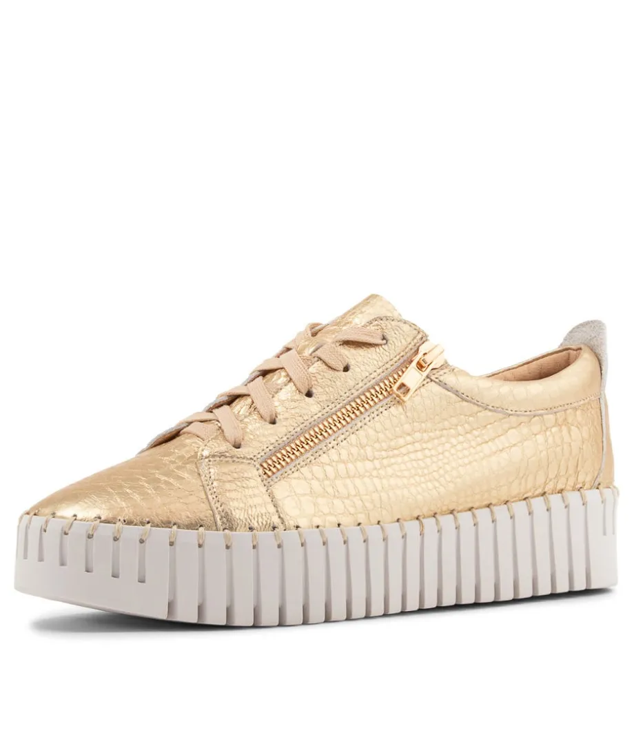 Bump Gold Croco Leather Sneakers Ws<DJANGO & JULIETTE Fashion