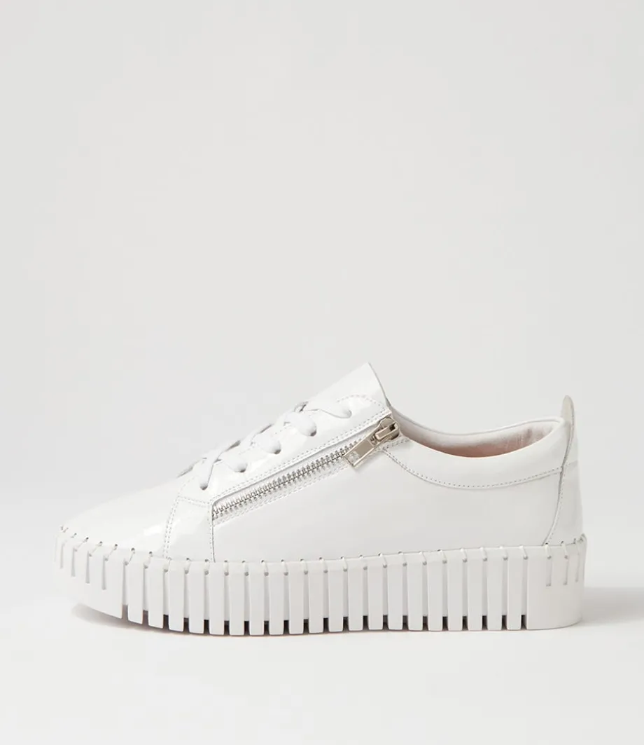 Bump White Patent Leather Sneakers<DJANGO & JULIETTE Cheap