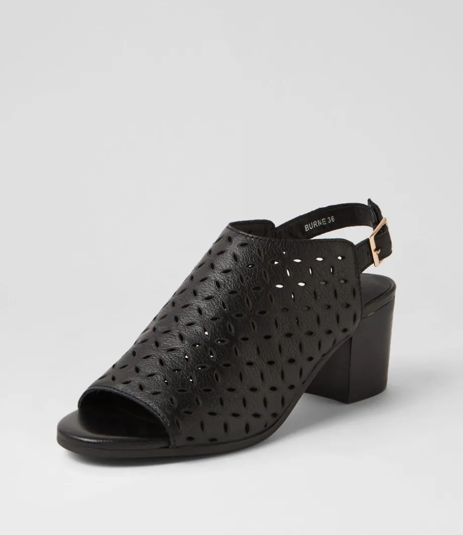 Burne Black Leather Sandals<DJANGO & JULIETTE Clearance