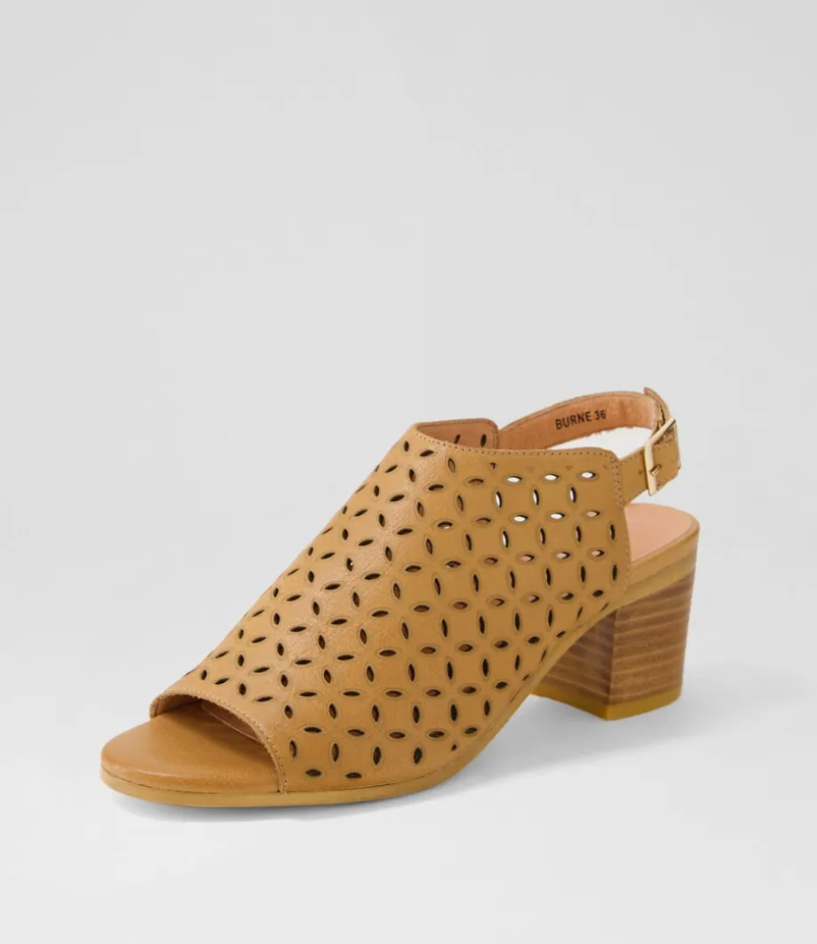 Burne Dark Tan Leather Sandals<DJANGO & JULIETTE Discount