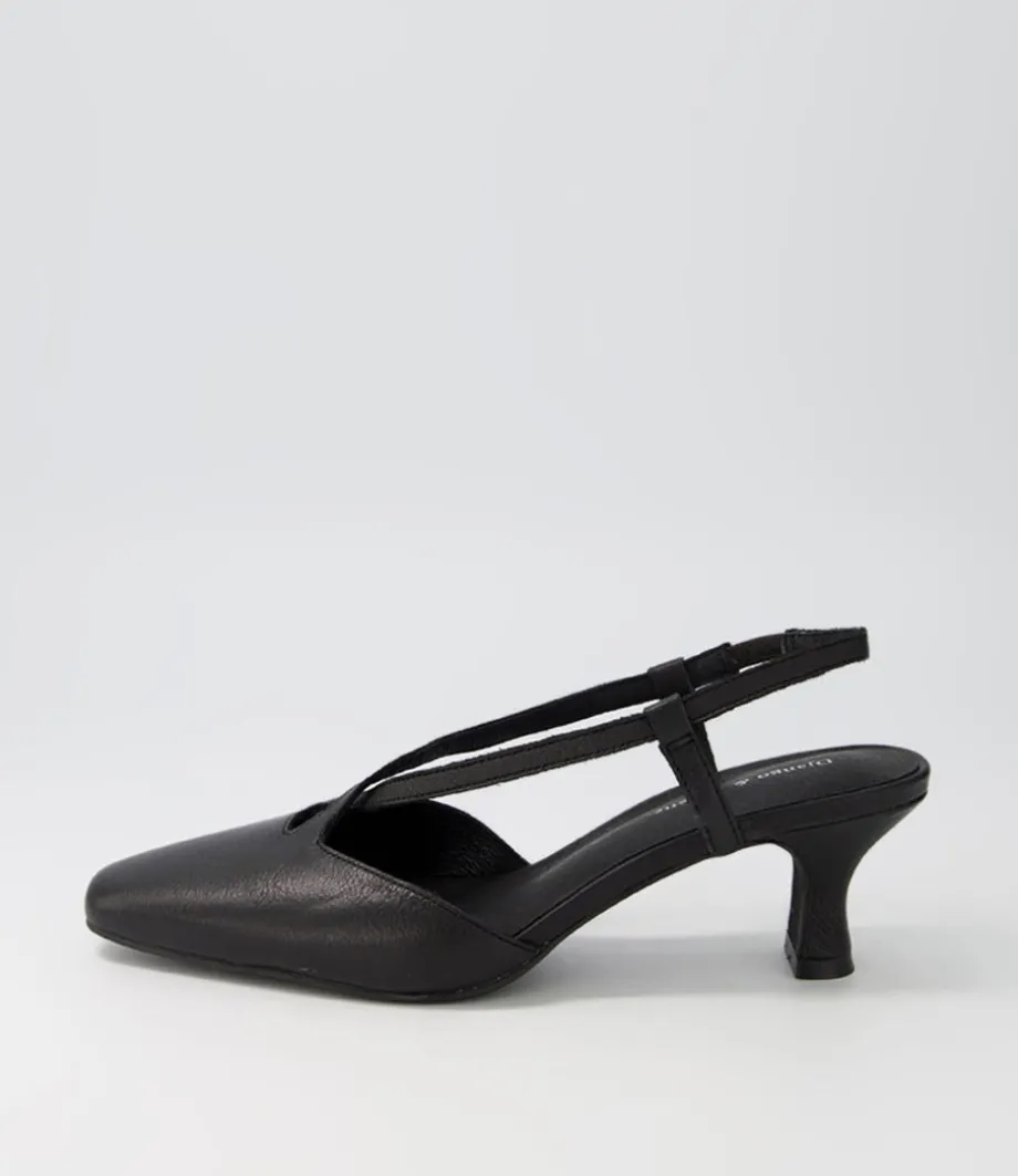 Cadman Black Leather Heels<DJANGO & JULIETTE Outlet