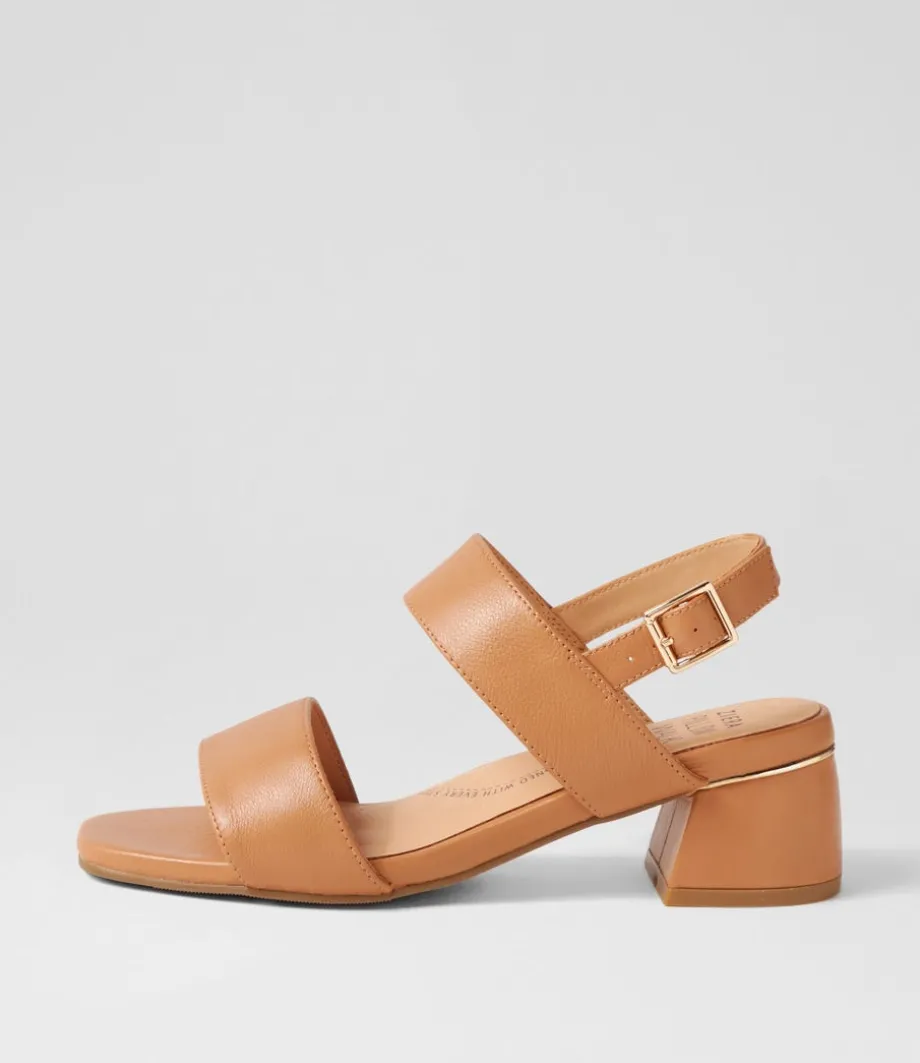Caitlan W Tan Leather Sandals<ZIERA Clearance