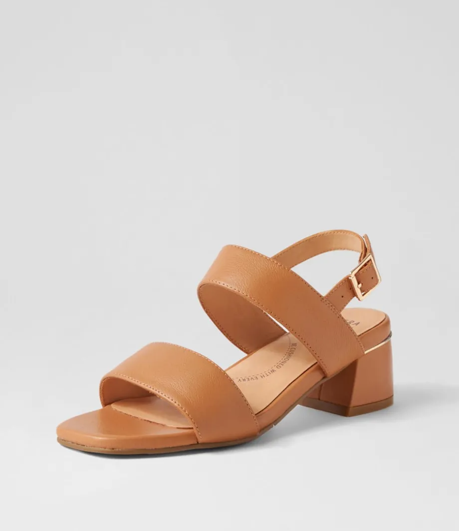Caitlan W Tan Leather Sandals<ZIERA Clearance