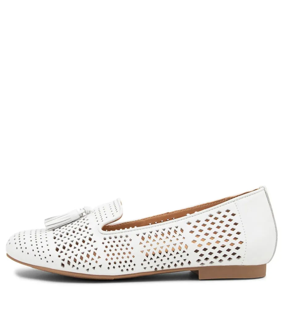 Cambe Xf White Leather Loafers<ZIERA Shop