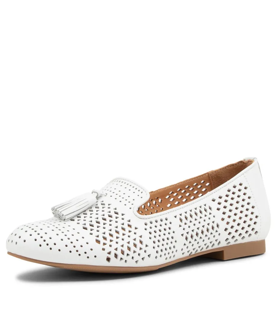 Cambe Xf White Leather Loafers<ZIERA Shop