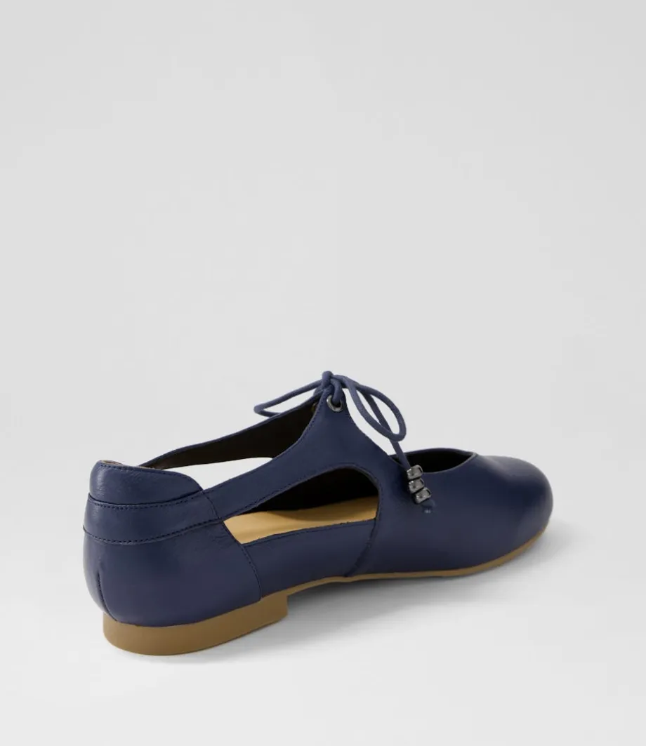 campo_xf_navy_leather_lace_up_flats_2.webp Campo Xf Navy Leather Lace Up Flats<ZIERA Discount