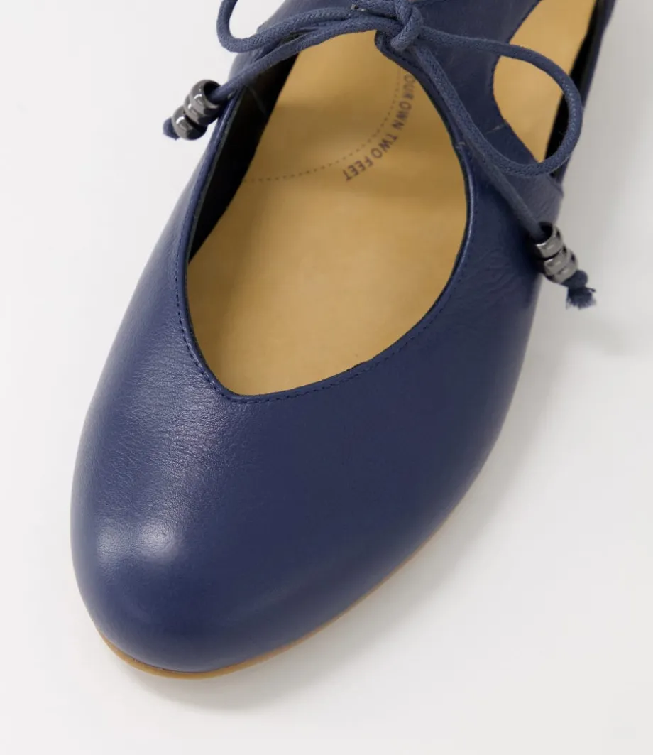 campo_xf_navy_leather_lace_up_flats_3.webp Campo Xf Navy Leather Lace Up Flats<ZIERA Discount
