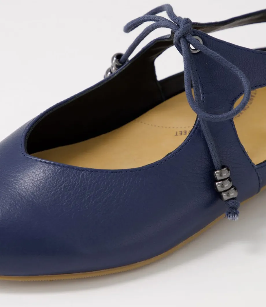 campo_xf_navy_leather_lace_up_flats_4.webp Campo Xf Navy Leather Lace Up Flats<ZIERA Discount