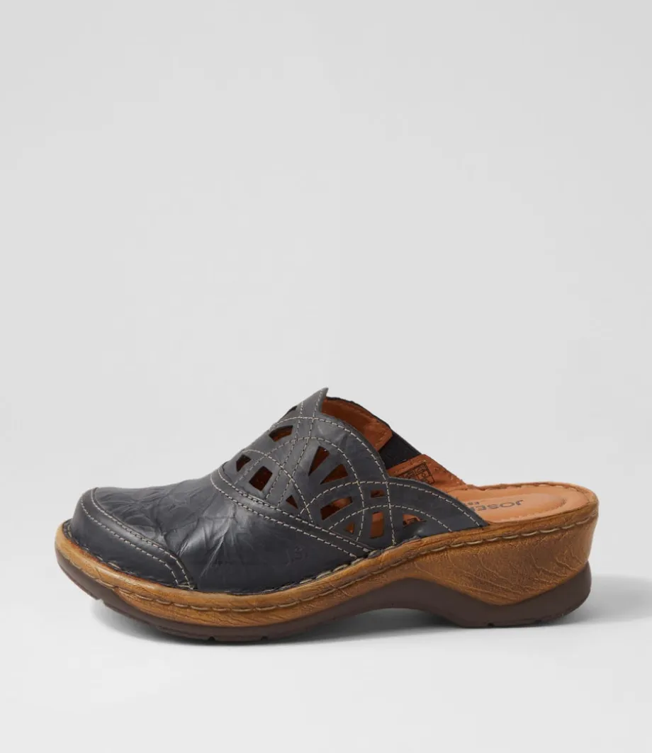 Catalonia 41 Dunkleblau Leather Clogs<JOSEF SEIBEL Outlet