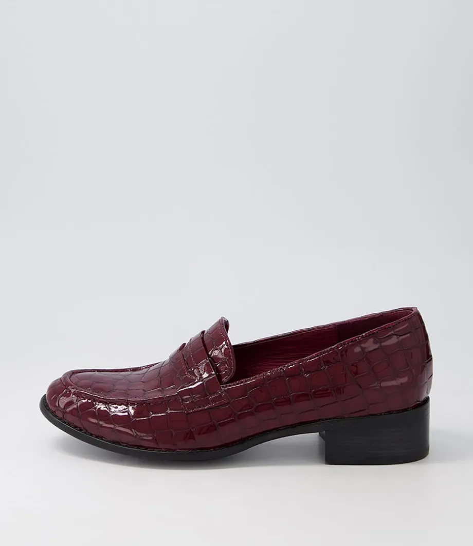 Cathi Claret Patent Croc Heels<DJANGO & JULIETTE Discount