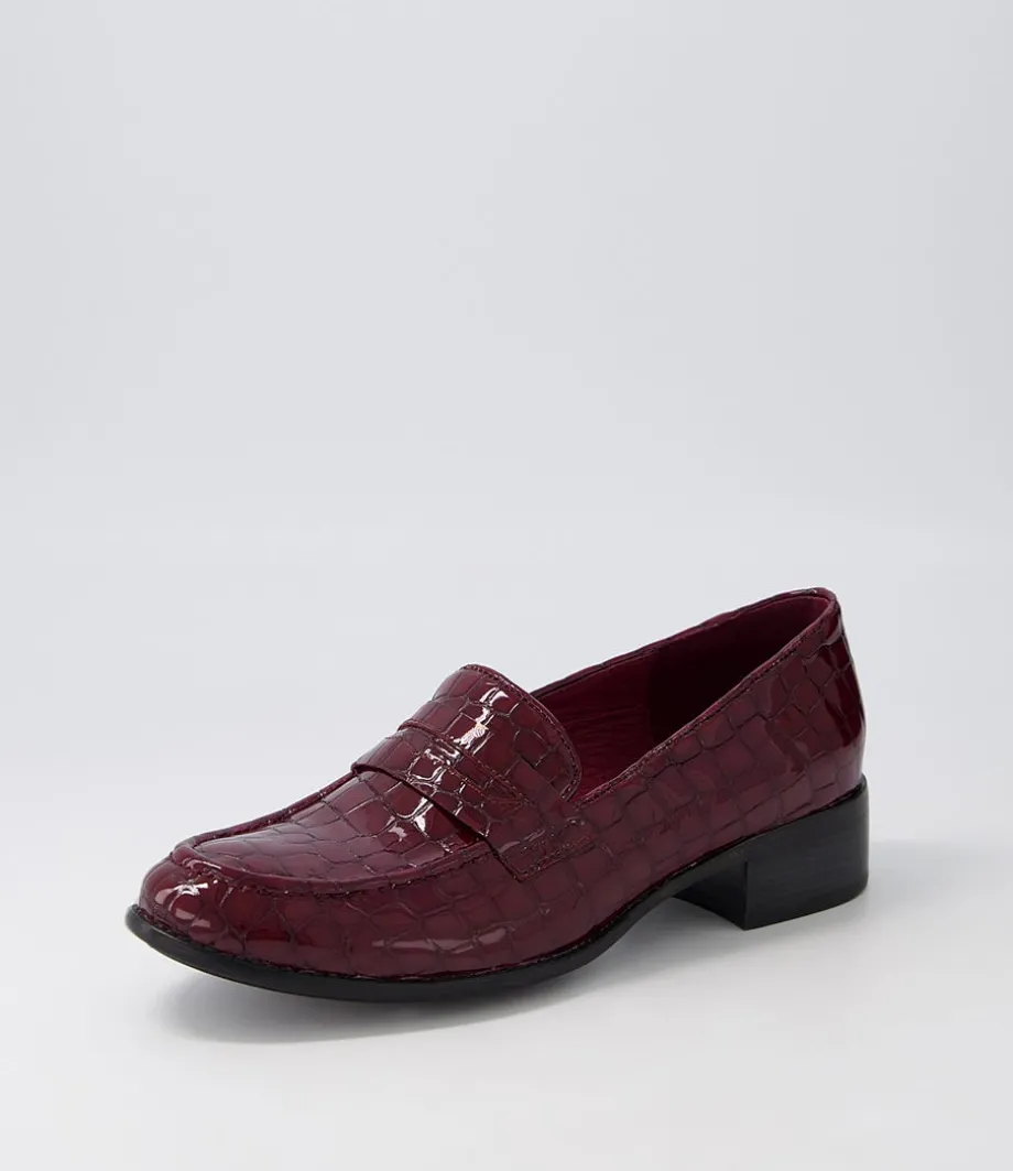 Cathi Claret Patent Croc Heels<DJANGO & JULIETTE Discount