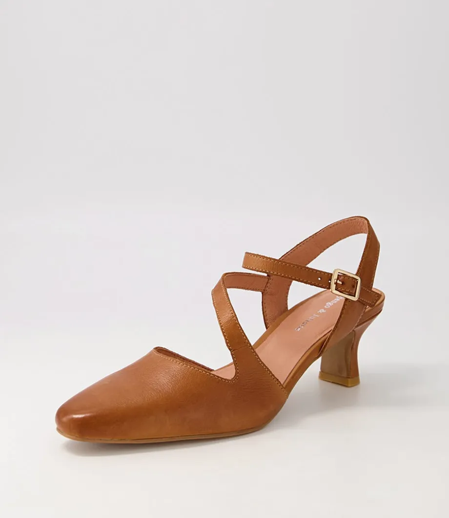 Charissa Tan Leather Heels<DJANGO & JULIETTE Cheap