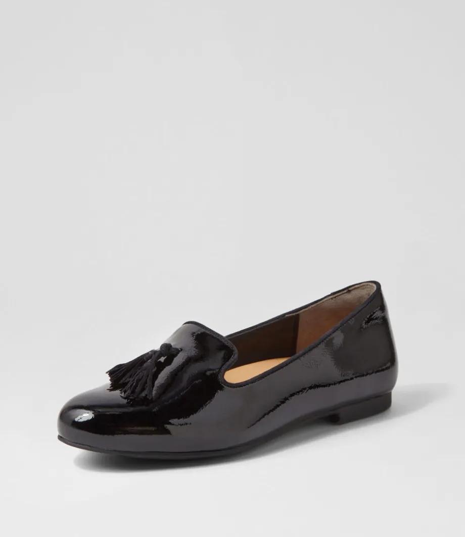 Charter Xf Black Patent Mix Flat Shoes<ZIERA Flash Sale
