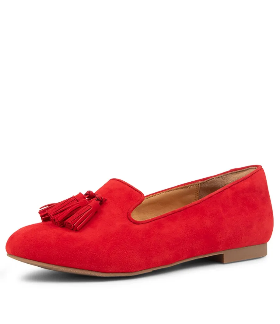 Charter Xf Red Suede Flat Shoes<ZIERA Cheap