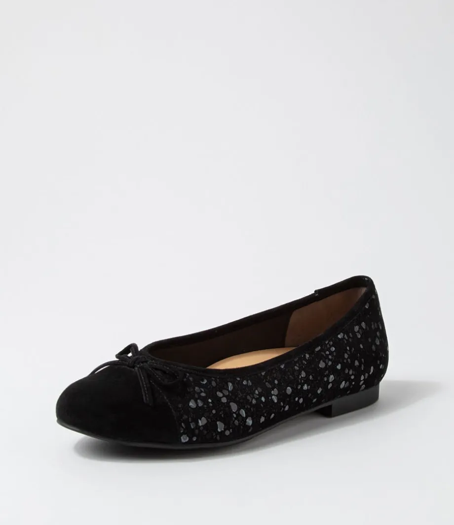 Chelsea Xf Black Sparkle Suede Ballet Flats<ZIERA New