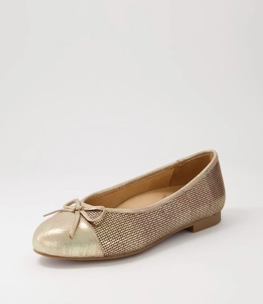 Chelsea Xf Gold Leather Cut Leather Ballet Flats<ZIERA Outlet