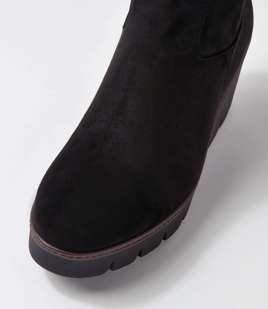 chloette_schwarz_suede_knee_high_boots_3.webp Chloette Schwarz Suede Knee High Boots<GABOR Outlet