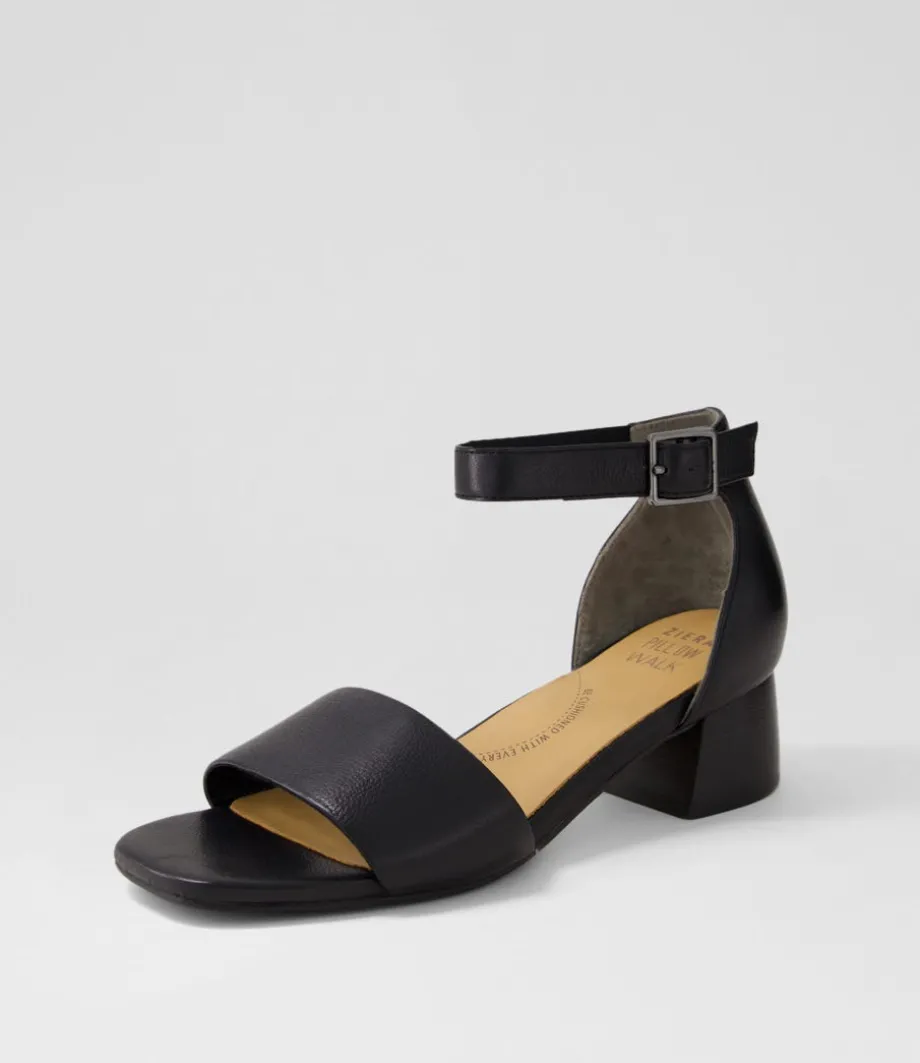 Clairest W Black Leather Sandals<ZIERA Shop
