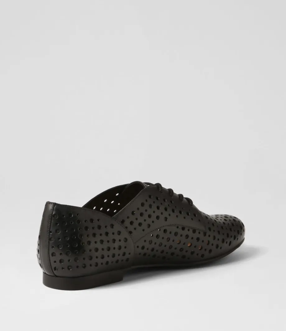 clarey_xf_black_leather_lace_up_flats_2.webp Clarey Xf Black Leather Lace Up Flats<ZIERA Store