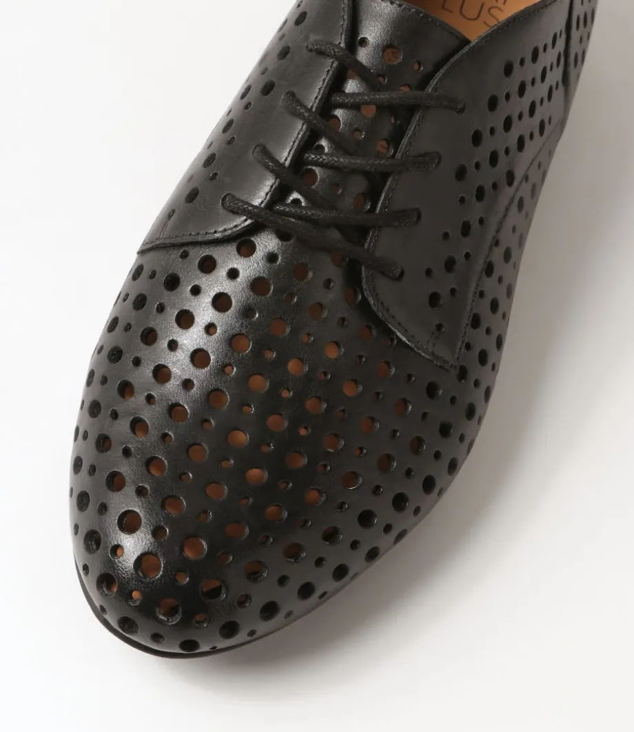 clarey_xf_black_leather_lace_up_flats_3.webp Clarey Xf Black Leather Lace Up Flats<ZIERA Store