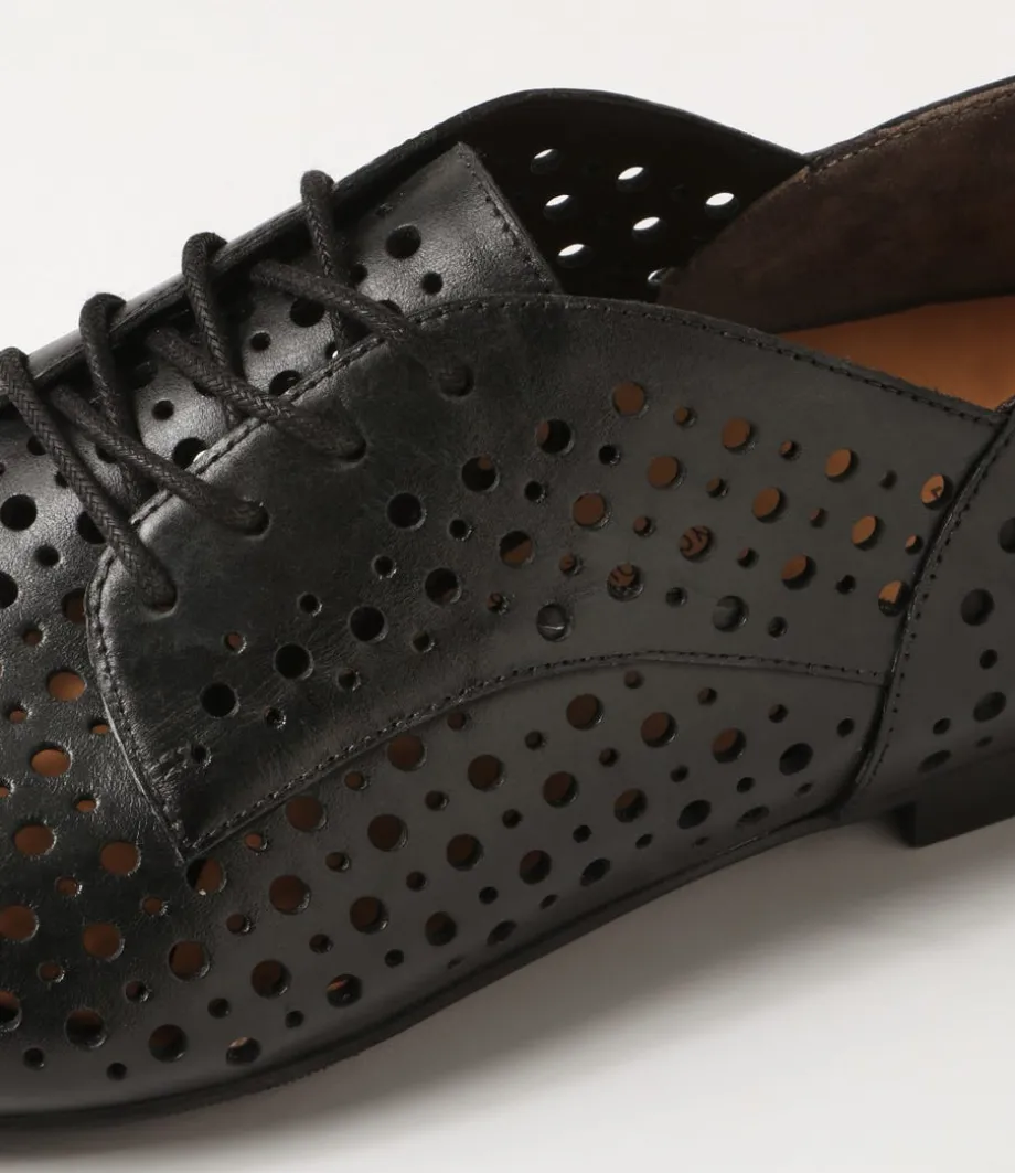 clarey_xf_black_leather_lace_up_flats_4.webp Clarey Xf Black Leather Lace Up Flats<ZIERA Store