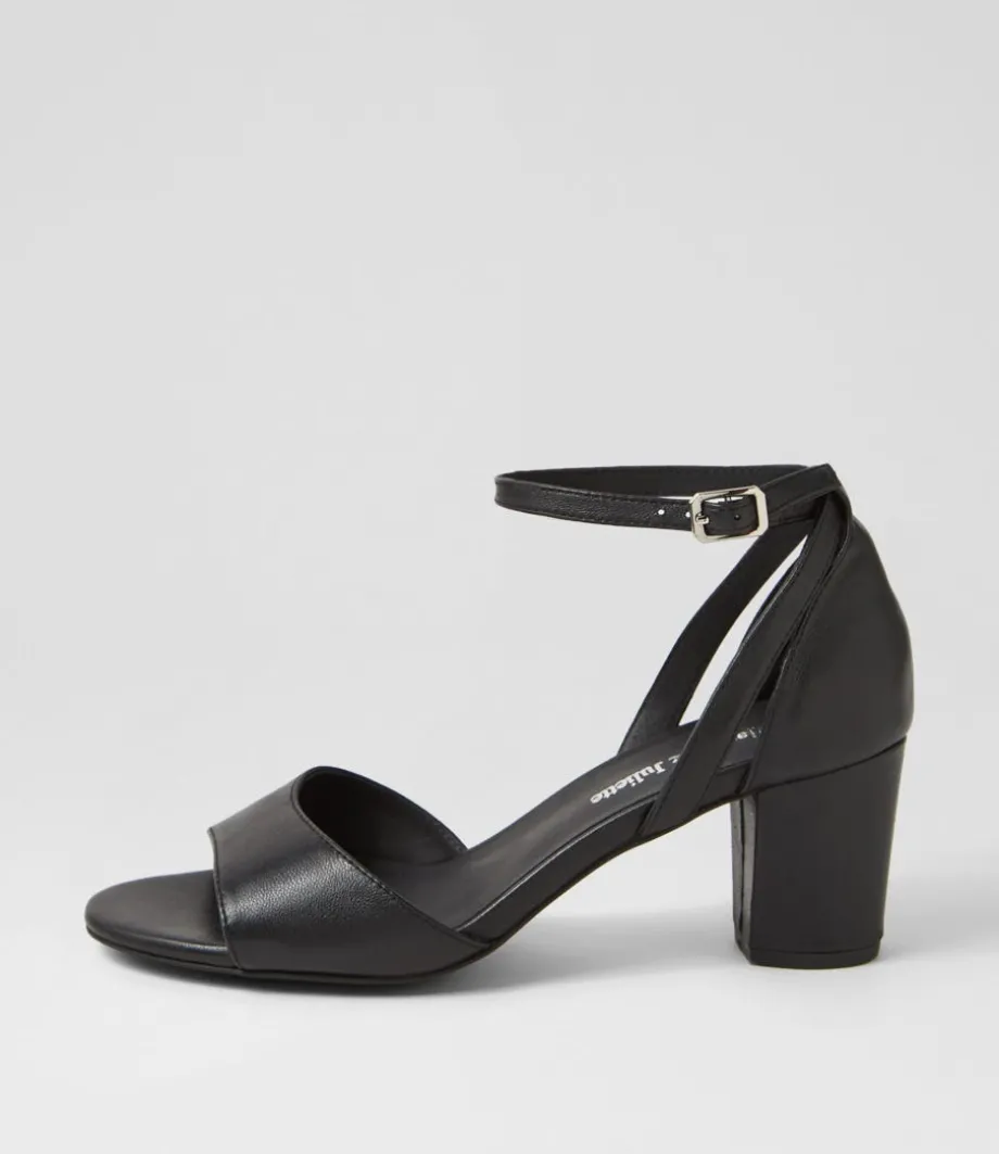 Cobey Black Leather Sandals<DJANGO & JULIETTE Hot