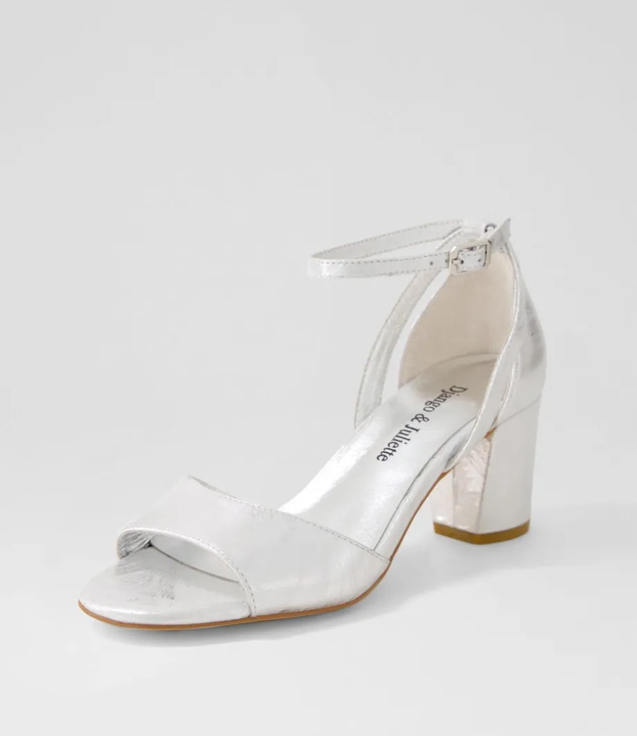 Cobey Silver Scratch Leather Sandals<DJANGO & JULIETTE Cheap
