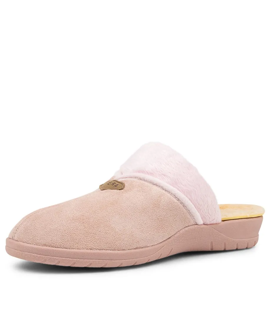 Comfy W Pale Pink Microsuede Slippers<ZIERA Best Sale