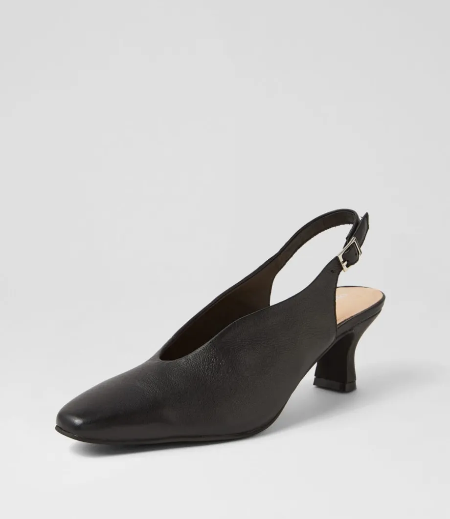 Congon Black Leather Heels<DJANGO & JULIETTE Flash Sale