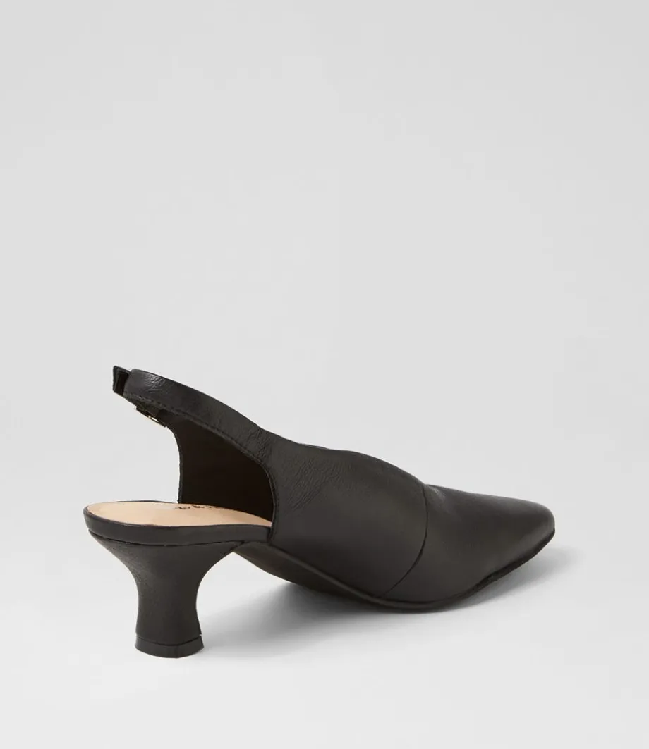 congon_black_leather_heels_2.webp Congon Black Leather Heels<DJANGO & JULIETTE Flash Sale