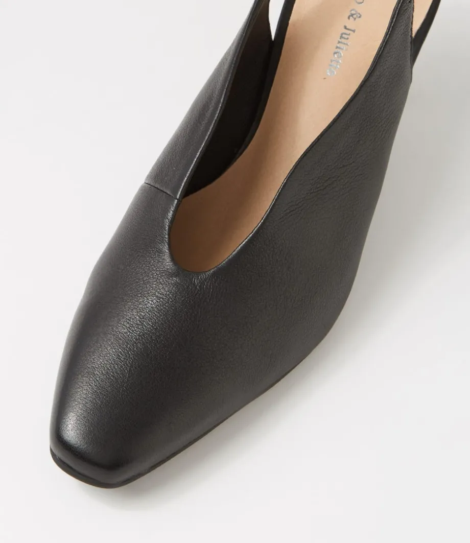 congon_black_leather_heels_3.webp Congon Black Leather Heels<DJANGO & JULIETTE Flash Sale