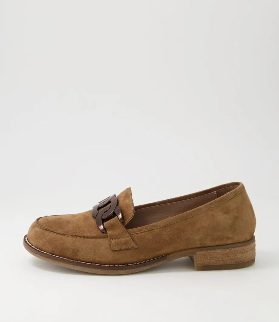 Corina Light Choc Suede Loafers<DJANGO & JULIETTE Flash Sale
