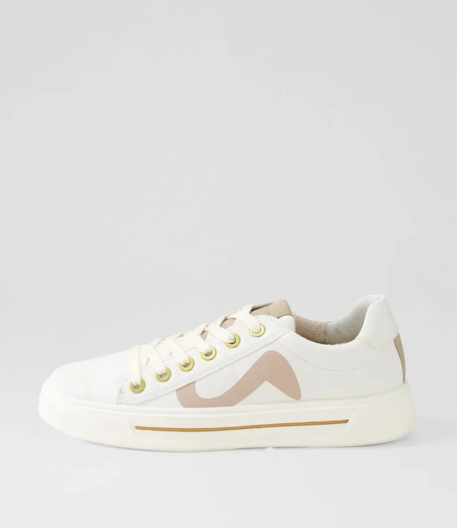 Courtyard 402 Weiss Sand Leather Sneakers<ARA Flash Sale